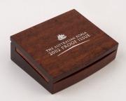 Coins - Australia: Platinum: FIFTY DOLLARS: 2002 $50 proof in jarrah timber presentation box, limited edition #14 of 350 issued; 15.55gr of 9995/10000 platinum. - 2