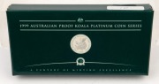 Coins - Australia: Platinum: FIFTY DOLLARS: 1999 $50 proof in jarrah timber presentation box, limited edition #10 of 750 issued; 15.55gr of 9995/10000 platinum. - 2