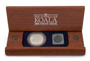 Coins - Australia: Platinum: FIFTY DOLLARS: 1989 $50 proof in jarrah timber presentation box, limited edition #22 of 8000 issued; 15.55gr of 9995/10000 platinum.