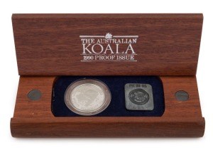 Coins - Australia: Platinum: FIFTY DOLLARS: 1990 $50 proof in jarrah timber presentation box, limited edition #243 of 3000 issued; 15.55gr of 9995/10000 platinum.