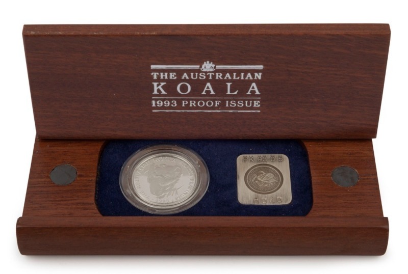 Coins - Australia: Platinum: FIFTY DOLLARS: 1993 $50 proof in jarrah timber presentation box, limited edition #40 of 1500 issued; 15.55gr of 9995/10000 platinum.