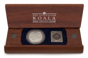 Coins - Australia: Platinum: FIFTY DOLLARS: 1994 $50 proof in jarrah timber presentation box, limited edition #89 of 250 issued; 15.55gr of 9995/10000 platinum.