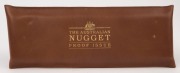 Coins - Australia: Gold: 1992 GOLD NUGGET SERIES: 1 oz ($100), 1/2oz ($50), 1/4 oz ($25), 1/10 oz ($15) and 1/20oz ($5) gold coins displayed in timber presentation case within leather sleeve (Ref. PN92, #180); 1.90oz (59.10gr) of 999/1000 gold. (5 coins) - 2