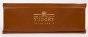 Coins - Australia: Gold: 1991 GOLD NUGGET SERIES: 1 oz ($100), 1/2oz ($50), 1/4 oz ($25), 1/10 oz ($15) and 1/20oz ($5) gold coins displayed in timber presentation case within leather sleeve (Ref. PN91, #157); 1.90oz (59.10gr) of 999/1000 gold. (5 coins) - 2