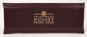 Coins - Australia: Gold: 1999 GOLD NUGGET SERIES: 1 oz ($100), 1/2oz ($50), 1/4 oz ($25), 1/10 oz ($15) and 1/20oz ($5) gold coins displayed in timber presentation case within leather sleeve (Ref. PN99 FS, #14); 1.90oz (59.10gr) of 999/1000 gold. (5 coins - 2