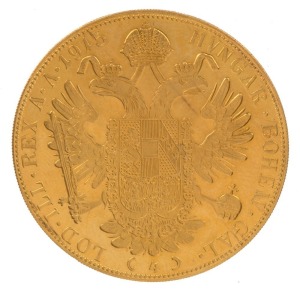 Coins - World: Gold: AUSTRIA: 1915 4 Ducat restrike,13.96gr of 986/1000 fine gold, EF.