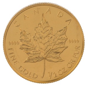 Coins - World: Gold: CANADA: 1997 $20 Maple Leaf gold coin,15.55grams of 999/1000 fine gold, Unc.