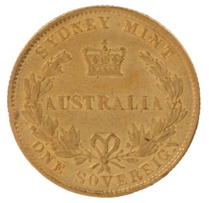 Coins - Australia: Sovereign: QUEEN VICTORIA  - SYDNEY MINT TYPE II/SYDNEY MINT REVERSE:1867, aEF.