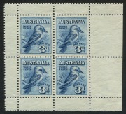 AUSTRALIA: Other Pre-Decimals: 1928 (SG.106MS) 3d Kookaburra M/S from the right side of the sheet, hinged in gutter only (slight gum loss), stamps MUH, Cat. &pound;120 (BW.133MS - Cat $200)