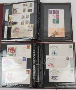 AUSTRALIA: First Day & Commemorative Covers: 1966-73 FDC collection in two PW albums including Navigators 40c, 75c & $1 on APO cover, numerous 4c (35+) and 5c (25+) denomination FDCs including QEII 5c Revised Rates, 1968 State Floral Emblems 6c to 30c on 6 separate covers, plus 1968 WWW & Intelsat (Excelsior FDCs) 1970 Royal Visit, Grasslands & Expo all unaddressed, 1969 Primary Industries registered, 1971 Xmas blocks of 7 on 2 FDCs (one unaddressed); some duplication, mix of unaddressed, typed