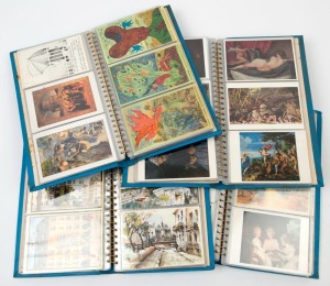 POSTCARDS - THEMATICS - 'ART CARDS': predominantly modern (1960s-90s) cards in four slim postcard albums, featuring the works of many leading artists including Cezanne, Constable, Turner, Monet, Picasso & Van Gogh, some by Australian artists noting Conder, McCubbin, Nolan & Streeton; condition variable. (180 approx)