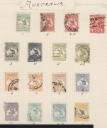 Kangaroos - Collections & Accumulations: Array on album pages with First Wmk to 5/-, Second Wmk to 2/- & 5/-, 3rd Wmk to 5/- (4), 10/- (2, one an aniline shade) and &pound;1 grey (shallow thin), SMult to 2/- & 10/-, plus a few KGV commemorative stamps; conditio - 2