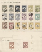 Kangaroos - Collections & Accumulations: Array on album pages with First Wmk to 5/-, Second Wmk to 2/- & 5/-, 3rd Wmk to 5/- (4), 10/- (2, one an aniline shade) and &pound;1 grey (shallow thin), SMult to 2/- & 10/-, plus a few KGV commemorative stamps; conditio - 4