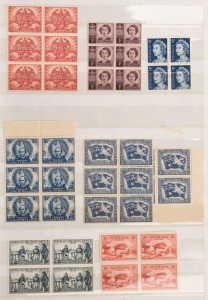 AUSTRALIAN COLONIES & STATES - General & Miscellaneous Lots: 1860s-1913 disorganised assortment in stockbook, best likely WA with 1880s-1912 mint values to 8d, 9d & 10d including a few surcharges, also used NSW (with imperf 2d Laureate),Qld, SA, & Victoria with possible postmarks interest; also AUSTRALIA with some used Roos & KGV Heads, 1940s-50s issues in mint multiples, few 1940s-50s FDCs and a 1959 CIOS 10d aerogramme to South Africa with 4d added. (many 100s)