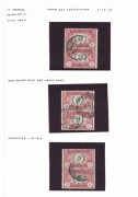 SOUTH AFRICA: 1935 (SG.65-68) Silver Jubilee specialist study with &frac12;d marginal blocks of 9 (2) each block with varieties "Cleft Skull" (SG.65a), "Elongated '1' in '1910'" & "Spot under 'E' of 'SILWER'", also "CLEFT SKULL" in vertical used pair, "Spots abo - 3