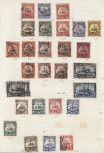 GERMAN COLONIES: GERMAN SOUTH-WEST AFRICA: 1897-1919 used selection with overprinted (with hyphen) 3pf to 20pf, and overprinted (without hyphen) 5pf, 10pf (2), 20pf & 50pf, No Watermark Yachts to 80pf & 3m (2) with duplicated lower values, Watermarked Yac