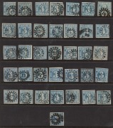 GERMAN STATES: BAVARIA: 1849-62 (SG.3-6) imperf 3k blue accumulation, variable margins, possible shade & numeral postmark interest; few faults, generally good to fine condition, minimum Cat. &pound;500+. - 2