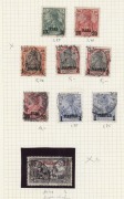 GERMAN COLONIES: GERMAN POs in TURKISH EMPIRE: 1884-1908 selection with 1884 Surcharges on Deutsche Reichs-Post 'Arms' issues 1p on 20pf (4), 1889 Surcharges on 'Reichpost' Numerals/Arms 10pa on 5p (blue-green) to 2&frac12;pi on 50pf (2, incl. lake-brown shade, - 3