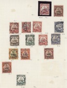 GERMAN COLONIES: Selection on album pages with GERMAN NEW GUINEA [8]&nbsp;incl. 1897-99 20pf & 1901 Yachts 30pf (2);&nbsp;GERMAN&nbsp;POs in MOROCCO [28]&nbsp;incl. 1899 Diagonal Ovpts&nbsp;3c on 3pf to 25c on 20pf, 1900-18 Surcharges on Germania&nbsp;to 1p on 80pf,&nbsp;plus 2p.50c on 2m - 2