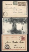 GERMAN COLONIES: Selection on stockbook pages with GERMAN EAST AFRICA 1893 25p of 50pf used, GERMAN SOUTH-WEST AFRICA Yacht types Wmk Lozenges 10pf & 20pf mint multiples, other single values to 50pf mint or used, also 1899 use of overprinted 10pf Postal C - 4
