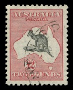 Kangaroos - Small Multiple Watermark: &pound;2 Grey & Rose-Crimson, very well centred, VFU; BW: 57A - Cat. $1200.