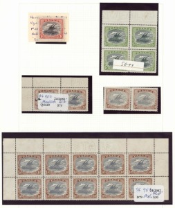PAPUA: 1907-32 range of annotated varieties mostly mint, many within multiples, with values to 6d. Useful for the specialist or reseller. (63)