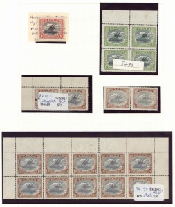 PAPUA: 1907-32 range of annotated varieties mostly mint, many within multiples, with values to 6d. Useful for the specialist or reseller. (63)