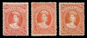 QUEENSLAND: 1907-11 (SG.309, 309a & 309b) QV 2/6, Crown over A wmk, the vermilion, dull orange and reddish orange printings, Fine Mint. (3). Cat.&pound;320.