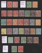 KGV Heads - Collections & Accumulations: 1913-36 largely complete on simplified basis&nbsp;mostly VFU (or CTO) with 1d Engraved (2, shades); Single Wmk (23) to 1/4d incl.1d red Die III & 4d lemon; LMult&nbsp;(5) incl. 1d carmine; No Wmk (2);&nbsp;&nbsp;SMult P.14 (8) to 1/4d
