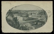 ILLUSTRATED LETTER CARD: 1904 (Groom/Shatten: LC4B.5) 2d violet on greyish-green card, "Launceston" scene in black, FU from LAUNCESTON (Aug.1906) to Sussex, England with arrival cds verso.