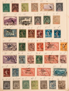 REST OF THE WORLD - General & Miscellaneous Lots: EUROPE & COMMUNITY: 1850s-1950s used collection with FRANCE with imperfs to 80c Napoleons (2), perforated Ceres/Napoleons to 80c (3), FRENCH COLONIES imperf 5c, 10c (2) & 40c, FRENCH COMMUNITY with useful selections from Levant, Obock, Morocco/Tangier, Syria, etc; also BELGIUM imperf Medallions 10c (4) & 20c (3) perforated Medallions to 40c (2), later issues with 1912 5fr; other representations from Austria, Bulgaria, Denmark, Estonia & Germany.