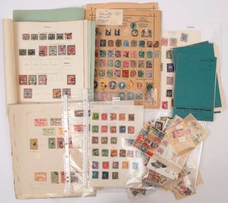 REST OF THE WORLD - General & Miscellaneous Lots: OLD-TIME AUCTION LOTS & MIXTURES: with Richard Currie (South Africa) large auction folders with India & States, Romania or Sudan with some handy pickings, small auction auction folders with better single 1