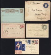 REST OF THE WORLD - General & Miscellaneous Lots: COVERS & POSTAL STATIONERY: with South Africa 1934 Flight Postcard Germiston-Brisbane for Opening of Imperial/Qantas regular service to UK (AAMC.469) and 1957 Johannesburg-Perth SAA flight cover; also 19th - 2