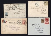 BELGIUM: POSTAL HISTORY: 1860-1960s bundle of covers including 1868 Brussels-Paris with 30c brown (cover faults), 1871 commercial to Holland with 20c blue, 1879 & 1884 with 25c bistre, 1910 Brussels Exhibition postcard with tabbed 10c & Exhibition label,  - 2