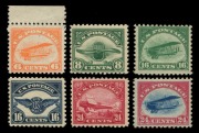 UNITED STATES OF AMERICA: AIRMAILS: 1918-23 (Scott C1-6) 6c - 24c Curtiss Jenny set, together with 8c - 24c 2nd Series, complete MUH. (6).