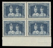 AUSTRALIA: Other Pre-Decimals: 1938 (SG.178) &pound;1 Coronation Robes (Thick paper), marginal blk.(4); superbly centred MUH.