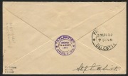 INDIA - Aerophilately & Flight Covers: BERTRAM - ATLANTIS EXPEDITION: April 1932 cover flown internally in India, with ICHAPUR 14 April 1932 cachet in violet tieing "Round the World Flight by German Seaplane" vignette, with KGV&nbsp;1a and 3ps adhesives tied b - 2
