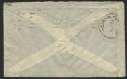 AUSTRALIA: Aerophilately & Flight Covers: 17 April 1922 (AAMC.64 & 64a) Geelong - Melbourne, Herald & Weekly Times flown cover with "Herald / Air Mail" vignette in deep blue tied by GEELONG machine cancel which also ties a 2d KGV. Addressed to Mornington, - 2