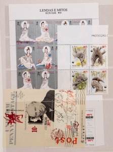 MACAU: 1980s-2000s MUH array in stockbook including 1966 Military Uniforms set (Cat. £170), 1984-1994 New Year issues complete, 1986 Sun Yat-sen M/S (Cat.£100), 1987 Sedan Chair M/S (Cat. £80), 1988 Packard Sedan M/S (Cat £100), 1989 World Stamp Expo M/S (Cat. £85), 1989 Aircraft M/S , 1990 Compass M/S (Cat.£80), 1990 Industrial Diversification M/S, 1990 Rowland Hill M/S, 1991 Cultural Exchange M/S, 1992 Friendship M/S,