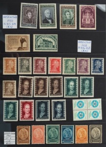 REST OF THE WORLD - General & Miscellaneous Lots: CENTRAL & SOUTH AMERICA: Attractively presented collection on Hagners in ringbinder, predominantly mint with plenty of useful material including ARGENTINA 1952 Peron to 3p mint, BRAZIL with used 1860s-70s Roulettes to 1000r and perforated issues to 500r, 1906 Definitives incomplete to 10000r mint incl. 400r olive, 1000r red & 2000r green, 1929 Airs set mint, useful 1930-40s mint commemoratives incl. Airs and 1946 Columbus Lighthouse