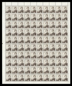 AUSTRALIA: Decimal Issues: 1966-73 (SG.403) Navigators $4 King complete sheet of 100, fresh MUH. Becoming hard to source.