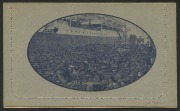 AUSTRALIA: Letter Cards: MILITARY VIEWS: 1914-18 (BW:LC25/M1A)1d KGV Sideface Design P12&frac12; Die 1 in deep on Grey&nbsp;to Greenish-Grey Card with Pink&nbsp;Interior, "2nd A.I.F, Embarking" (Wharf) illustration, fine unused, Cat. $175.