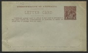AUSTRALIA: Letter Cards: 1914-18 (BW:LC17/105) 1d KGV Sideface Design P10 Die 1 in brown&nbsp;on Grey Surfaced Card with Off-White/Cream Interior, "Post Office Sydney N.S.W." illustration, slight tone and bends. unused,&nbsp;Cat $175.