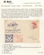 AUSTRALIA: Rocket Mails: ROYAL SILVER JUBILEE ROCKET MAIL COVER No.1: 28 Oct.1935 (AAMC.R4a) Riverview - Moggill,&nbsp;flown cover with special vignette in blue tied by red cachet; carried on the failed "Zodiac" flight. Handstamped cover "1".