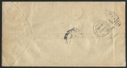 NEW GUINEA - Aerophilately & Flight Covers: April 1927 (AAMC.P1b) Rabaul - New York partially flown hand-illustrated cover; bearing 1d and 2d Huts tied by RABAUL cds's&nbsp;alongside U.S. 8c green and 16c indigo Airmails (for internal trans-continental airmail - 2