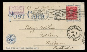 UNITED STATES OF AMERICA - Postal History: 1904 St. Louis World's Fair: nice group of pictorial postcards, used from the Fair to Australian destinations; also, one similarly used from the 1909 Hudson-Fulton Celebrations. (6 cards). Unusual to see these used to foreign destinations.