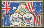 NEW SOUTH WALES: Postal Stationery: POSTAL CARD: 1908 1d carmine "American Fleet" postcard, uprated ½d and fine used 31.AU.08 from Sydney to Aberdeen, WASHINGTON, U.S.A. A scarce foreign usage. - 2