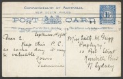 NEW SOUTH WALES: Postal Stationery: POSTAL CARD: 1908 1½d "American Fleet" postcard, FU locally on 1st September 1908 with written message "Keep this P.C. as some day it may be valuable." - 2