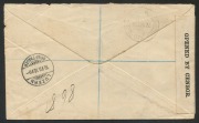 Kangaroos - First Watermark: May 1916 usage of 5d Chestnut + ½d Green KGV attractively tied by WICKEPIN WEST'N AUST. cds on registered cover to SWITZERLAND; with "PASSED BY CENSOR" handstamp and "A.M.F. OPENED BY CENSOR" seal at left; PERTH registration a - 2