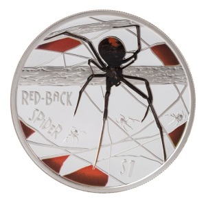 Coins - World: Silver: TUVALU: 2006 Red-Back Spider "Deadly and Dangerous" $1 proof, 31.62gr of 999/1000 silver. Only 5000 minted.